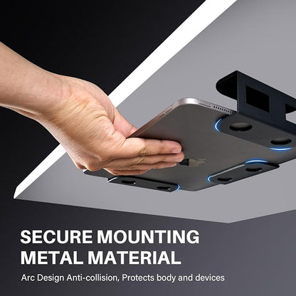 BYMECOST Under Desk Laptop Mount, Metal Under Desk Storage Holder, - Image 2