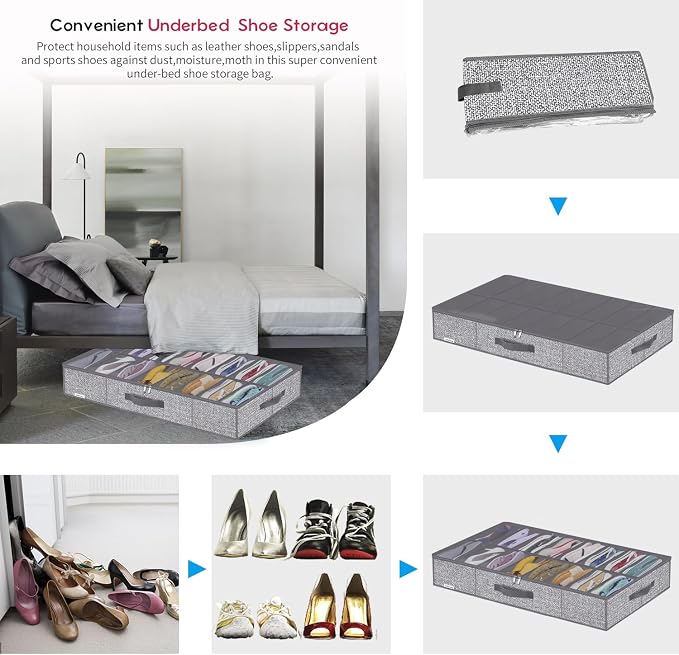 Onlyeasy Sturdy Under Bed Shoe Storage Organizers - Image 5