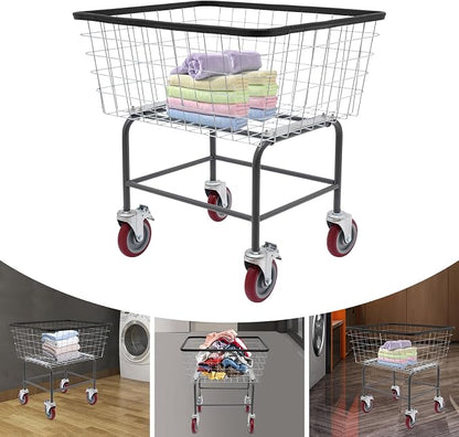 Heavy Duty Steel Wire Laundry Cart - Image 5