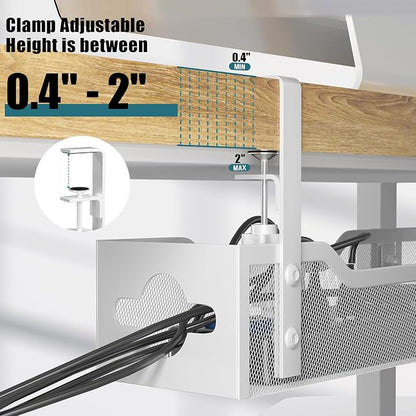 Under Desk Cable Management Tray White, Litwaro Cable Management Under Desk No - Image 2