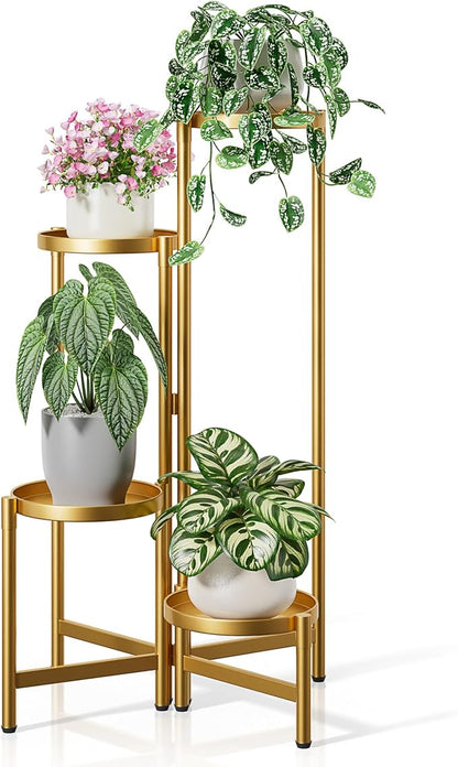 Gold Plant Stand, 4 Tiered Plant Stand Indoor by Unknown