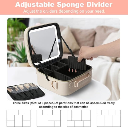 Mocado Travel Makeup Bag with LED Lighted Mirror, Travel Makeup Organizer - Image 4