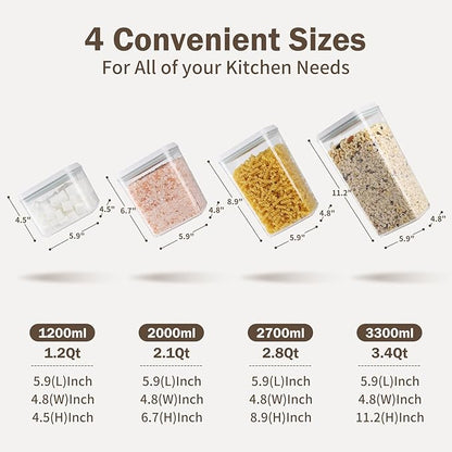 8 Pcs Pop Food Storage Containers Airtight Food Storage Containers Set - Image 6