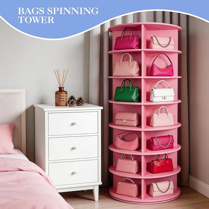 7-Tier Rotating Shoe Rack Tower, 360° Spinning Shoe Storage Organizer, Lazy - Image 5