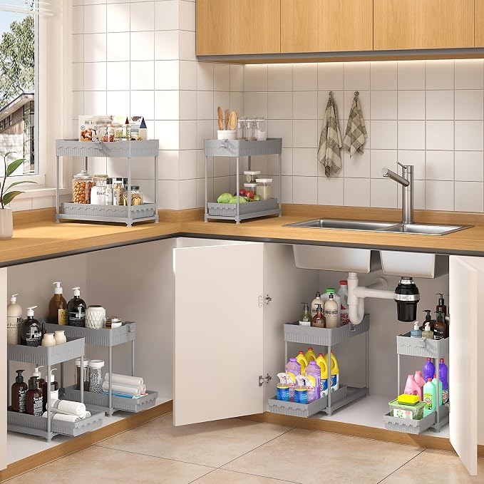 Sevenblue 4-Pack 2-Tier Under Sink Organizer - Image 3