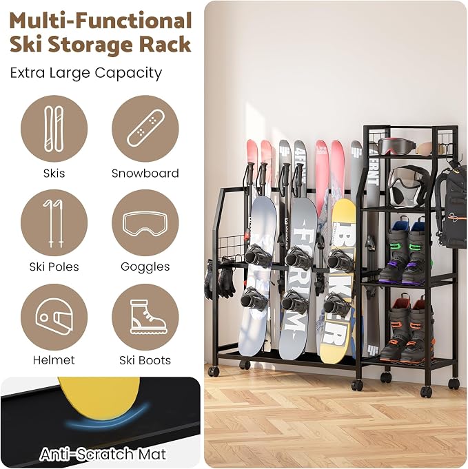 4-Tier Freestanding Snowboard Rack - Image 3