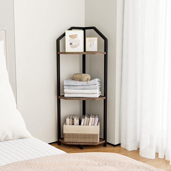 Fun Memories 3 Tier Corner Shelf, 40” Corner Shelf Stand, Corner Bookshelf - Image 6