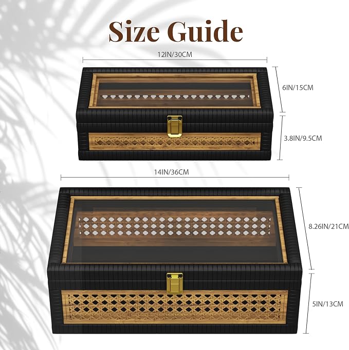 Rattan Decorative Box, Boho Display Boxes - Image 7