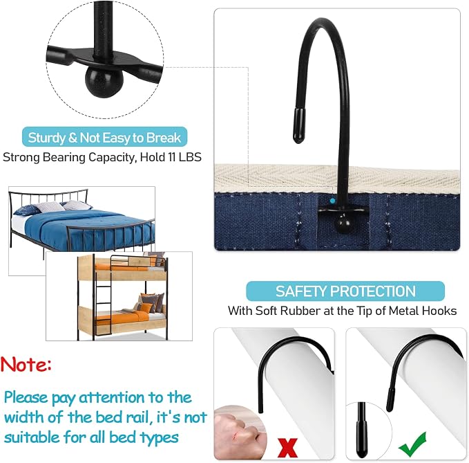 Loghot Bedside Caddy/Bedside Storage Bag Hanging Organizer - Image 2