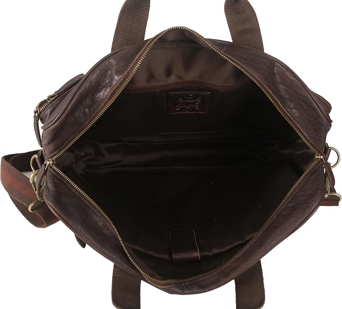 KomalC 16 Inch Leather briefcases Laptop Messenger Bags - Image 5
