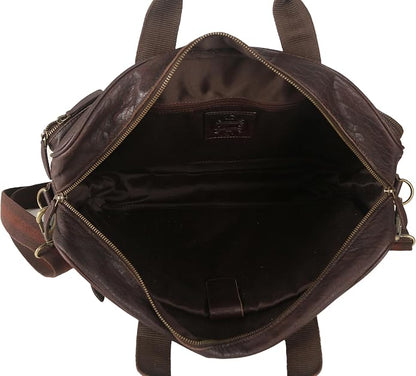 KomalC 16 Inch Leather briefcases Laptop Messenger Bags - Image 5
