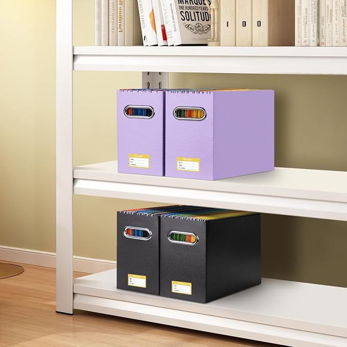 BALEINE File Organizer Box, Cardboard File Folder Organizer - Image 2