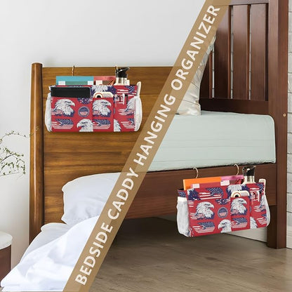 American Flag Bald Eagle Red Bedside Caddy - Image 7