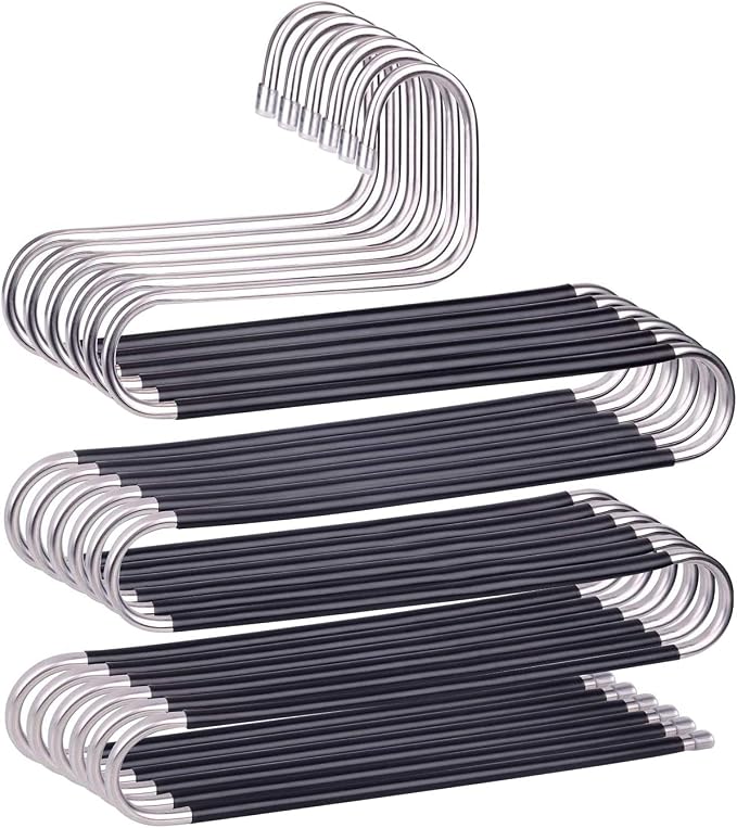 devesanter Hangers Space Save Non-Slip 6 Pack S-Shape Clothes Hangers Stainless by devesanter