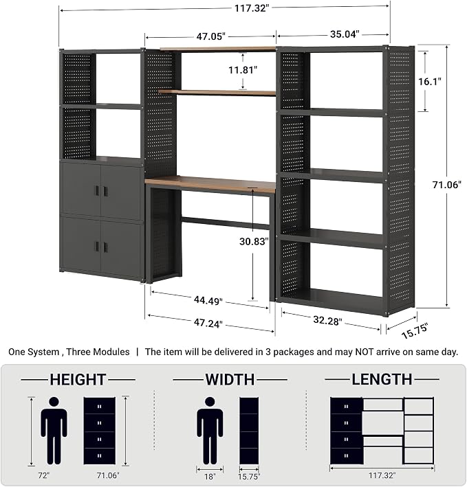 FLEXIMOUNTS 117"W Modular Garage Storage Cabinet - Image 2