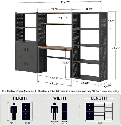 FLEXIMOUNTS 117"W Modular Garage Storage Cabinet - Image 2