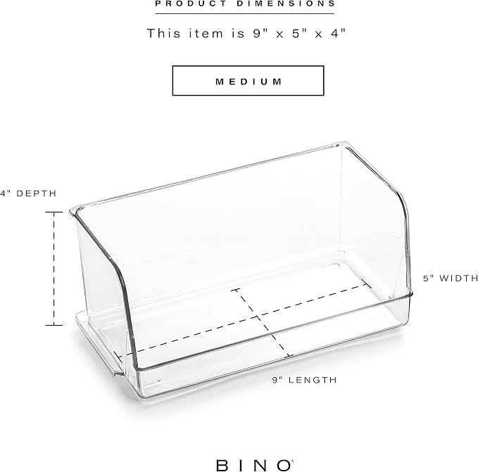 BINO | Stackable Plastic Storage Bins, Medium - Image 3