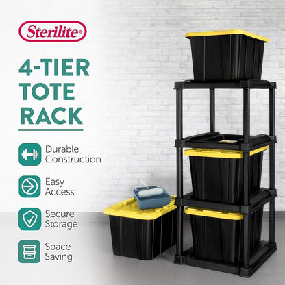 Sterilite 4 Tier Tote Rack, Vertical Plastic Organizer - Image 2