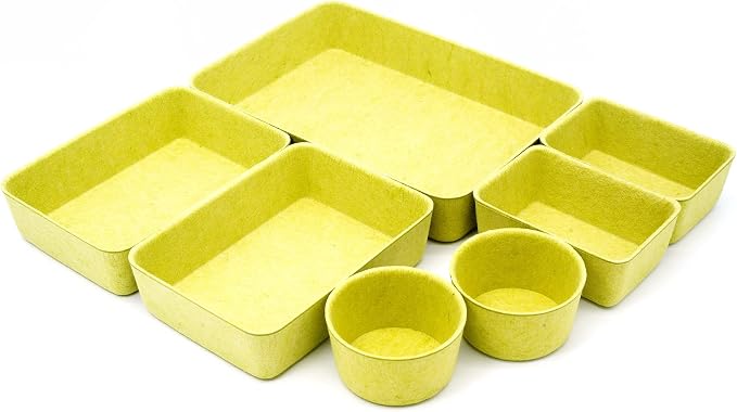 Welaxy Drawer organizers tray Felt storage bins office Desk dividers Morandi - Image 2
