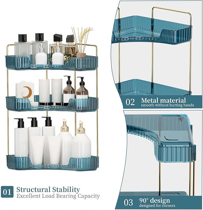 Corner Bathroom Countertop Organizer, Vanity Organizer Trays - Image 5