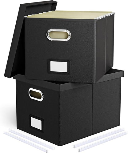 2 Pack File Storage Organizer Box, Portable Filing - Image 8