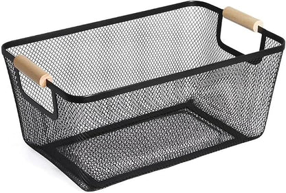 AJIODA Metal Mesh Steel Basket, Medium Wire Storage Organizer Basket by AJIODA