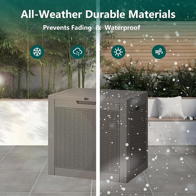 31 Gallon Outdoor Storage Deck Box Waterproof, Garden Tool, Backyard Cushion - Image 5