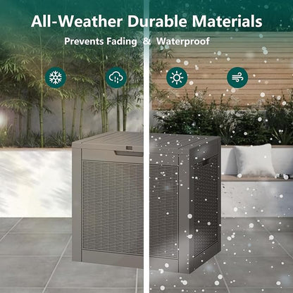 31 Gallon Outdoor Storage Deck Box Waterproof, Garden Tool, Backyard Cushion - Image 5