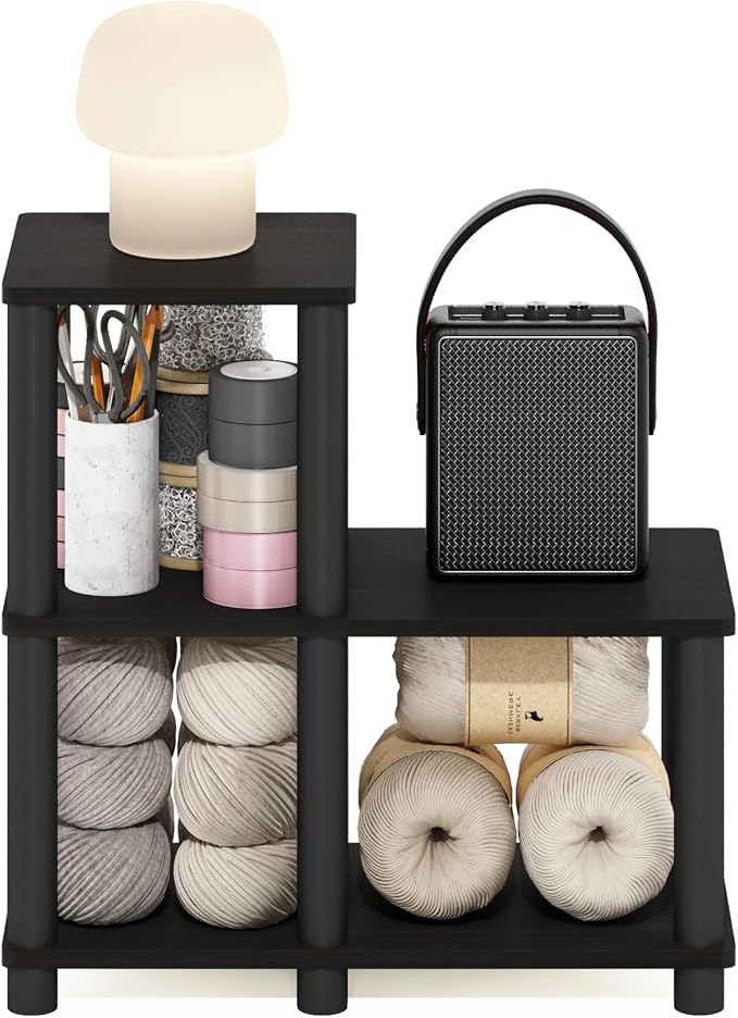 Furinno Turn-N-Tube Accent Decorative Shelf, Espresso/Black - Image 4