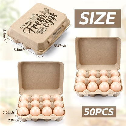 Zhanmai 50 Pcs Natural Paper Pulp Egg Cartons Blank Bulk 12 Count Dozen Vintage - Image 2