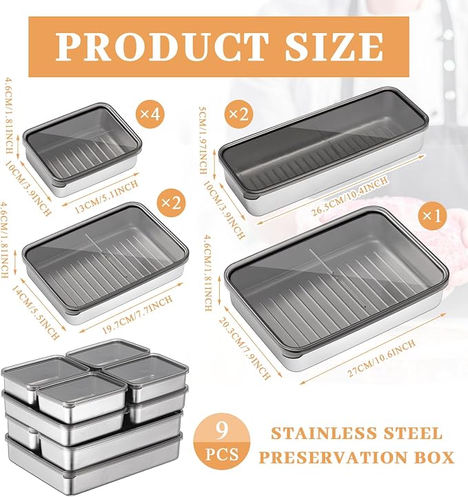 Hushee 9 Pack Bacon Cheese Container - Image 2