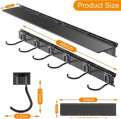 TORACK Bike Storage Rack with Shelf, 6 Bikes Hangers - Image 4