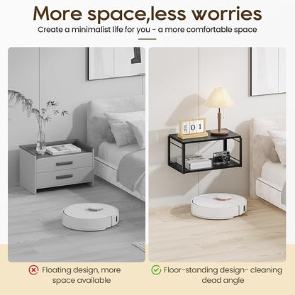 Floating Nightstand Set of 2, Wood Bedside Shelf Wall Mounted Nightstand - Image 5