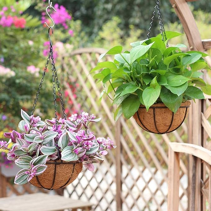 Wizdar Metal Hanging Planters Basket, 12 Inch Round, Wire Plant Holder - Image 8