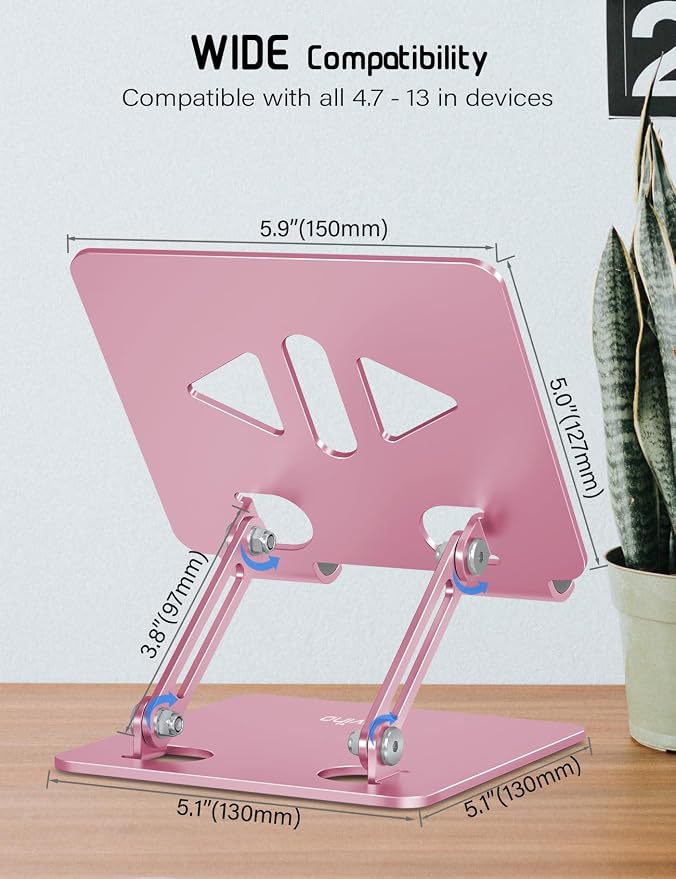 Tablet Stand Holder for Desk, Adjustable Desktop Tablet Holder, Foldable - Image 6