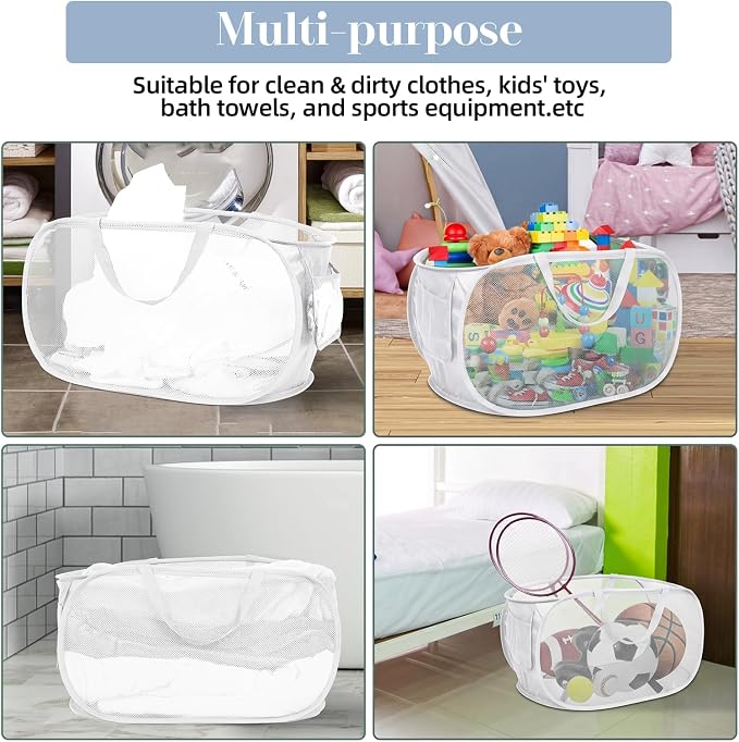 4 Pack Collapsible Laundry Baskets, Foldable Laundry Basket - Image 8