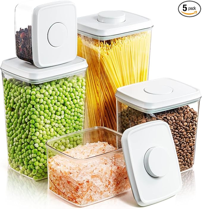 Pop Up Lid Food Storage Containers, Flour and Sugar by Tourdeus