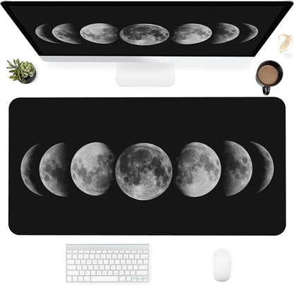 Desk Mat, Celestial Moon Phases Extended Gaming Mouse Pad by SKYDAWNY