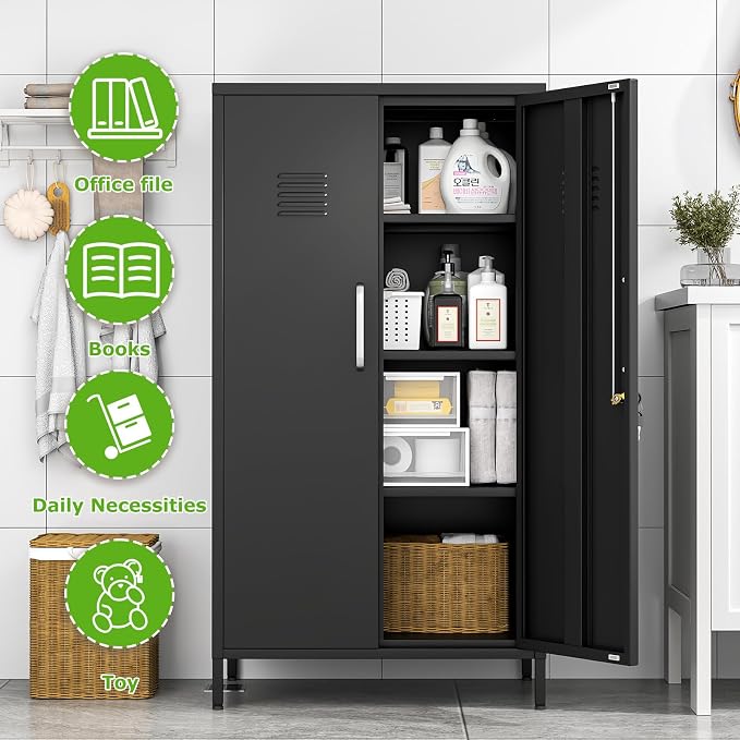 PAOFIN 47" Metal Storage Locker, Lockable Employees Metal Locker - Image 5