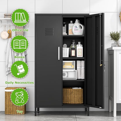 PAOFIN 47" Metal Storage Locker, Lockable Employees Metal Locker - Image 5