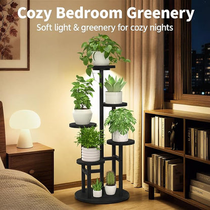 LASZOLA 5 Tiered Wood Plant Stand Indoor Corner - Image 3
