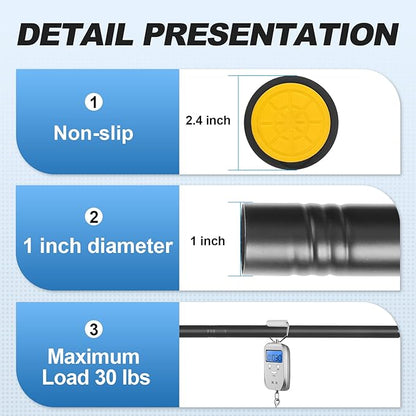 CorkLatta Black Shower Curtain Rod 31 to 80 Inch, 1 Inch Diameter Heavy Duty - Image 3