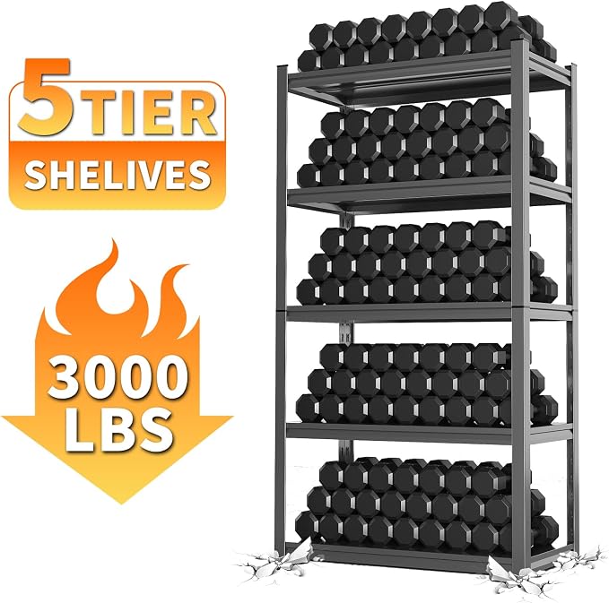 Garage Shelving, Heavy Duty Storage Shelves, Metal Garage Shelves Units - Image 4