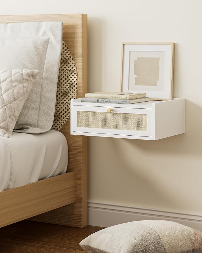 Floating Nightstand, Wall Mounted Night Stand by AEPOALUA