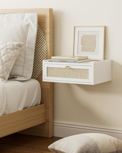 Floating Nightstand, Wall Mounted Night Stand by AEPOALUA