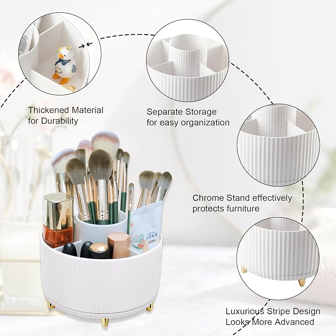 Makeup Brushes Holder Organizer, 360° Rotating Cosmetic display cases - Image 7