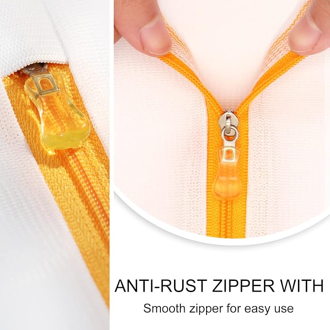 Mesh Laundry Bags 3-Pack Laundry Wash Bag Colorful Zipper - Image 5