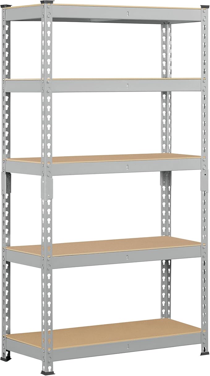 Topeakmart 5-Tier Utility Shelves, Metal Storage Shelves, Adjustable Shelving by Topeakmart