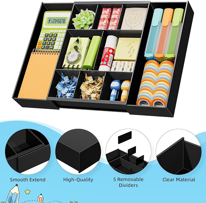 Marbrasse Expandable Desk Drawer Organizer, Desk Organizers and Accessories - Image 6
