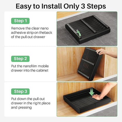 2 Pack Pull out Cabinet Organizer, Expandable Heavy Duty Slide out Drawer Fixed - Image 7